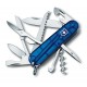 Victorinox - Navaja Suiza Multiusos Huntsman Azul Traslúcido 15 usos