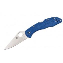 Navaja Spyderco Delica Flat Ground Plain Edge Blue FRN