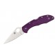 Spyderco Delica Flat Ground Filo Liso Purple FRN