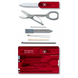 Victorinox - Tarjeta Multiusos Swisscard 10 Usos Rojo traslúcido