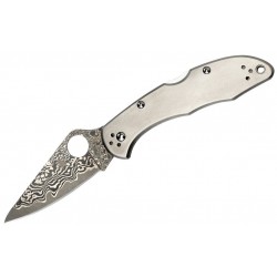 Spyderco Delica 4 Titanio Damasco