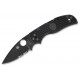 Navaja Spyderco Native 5 Hoja Negra Parcialmente Serrada