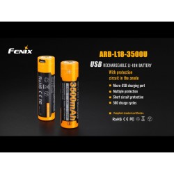 Batería Recargable Por Micro USB 18650 de 3500 mAh