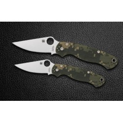 Navaja Spyderco Para 3 Hoja Negra Plana Camuflaje