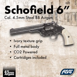 Revólver ASG Schofield 6" Plated Steel Full Metal Co2 BBs