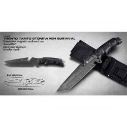 Cuchillo Trento Comando Tanto Stonewash Survival