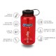 Botella Nalgene Boca Ancha Roja 1000 ml