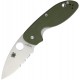 Spyderco Efficient G10 Parcialmente Serrada Verde