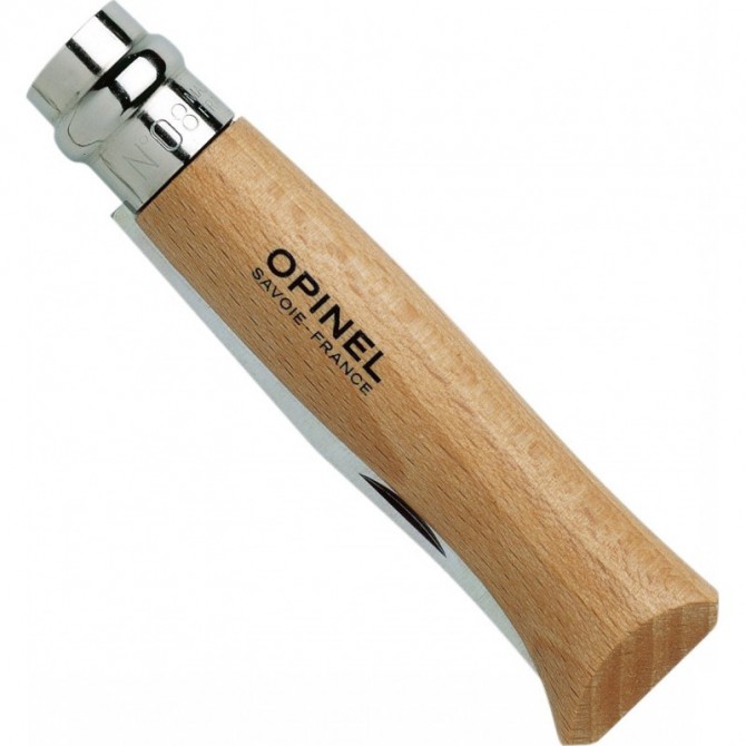 Opinel N° 12 - Cuchillo tradicional con hoja de acero inoxidable y virola  giratoria - Les Opinel - Inuka