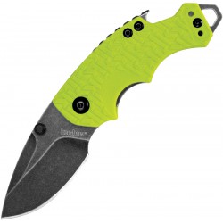 Kershaw Shuffle Drop Point Lavado a la Piedra Verde Lima