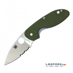 Spyderco Efficient G10 Parcialmente Serrada Verde