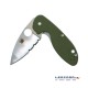 Spyderco Efficient G10 Parcialmente Serrada Verde