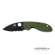 Spyderco Efficient G10 Parcialmente Serrada Verde Hoja Negra