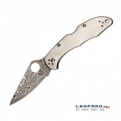 Spyderco Delica 4 Titanio Damasco