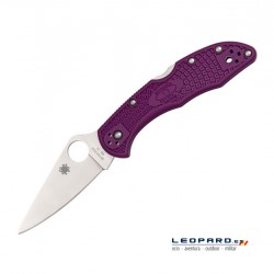 Spyderco Delica Flat Ground Filo Liso Purple FRN