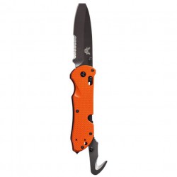 	Benchmade Triage 916SBK-ORG Drop Point Naranja Hoja Negra Filo Mixto Con Gancho