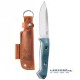 Benchmade Bushcrafter 162 Drop Point Azul Funda Piel