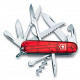 Victorinox - Navaja Suiza Multiusos Huntsman Rojo Traslúcido 15 usos