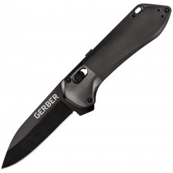 Gerber Highbrow Pivot Lock Hoja Negra Lisa Negra