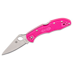 Spyderco Delica 4 Filo Liso Rosa