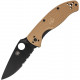 Spyderco Tenacious LWT Tan FRN Hoja Negra Filo Mixto