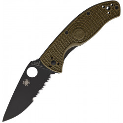 Spyderco Tenacious LWT OD Green Hoja Negra Mixta