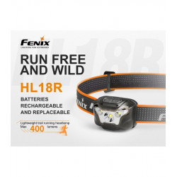 Frontal Fenix HL18R 400 Lumens Luz Cálida Recargable