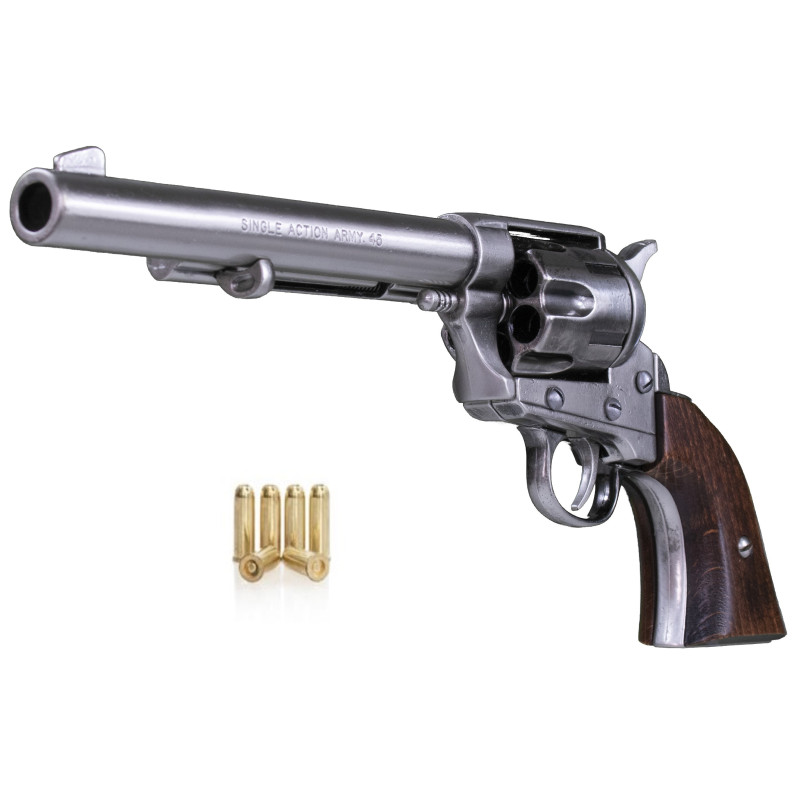 Revólver Kolser Colt 45 Largo | Niquel Pulido/Madera | Leopard