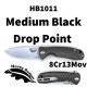 Honey Badger Medium Linerlock Drop Point Black