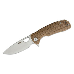 Honey Badger Medium Linerlock Drop Point Tan