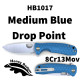 Honey Badger Medium Linerlock Drop Point Blue