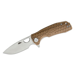 Honey Badger Small Linerlock Drop Point Tan