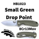 Honey Badger Small Linerlock Drop Point Green