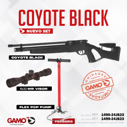 Pack Gamo PCP Coyote Black 2023 + Visor 4x32 WR + Bomba