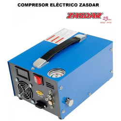 Compresor Electrico ZASDAR 12v/220v para PCP 300 Bar. 1000cc. (4500PSI/30MPH)