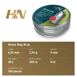 Balines H&N Sport Slug HP HEAVY 6,35 mm 100 ud de 2,59 g