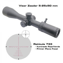 Visor Zasdar 5-25X50 mm. Ret.733 Mrad iluminada R/V