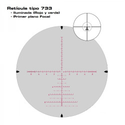 Visor Zasdar 5-25X50 mm. Ret.733 Mrad iluminada R/V